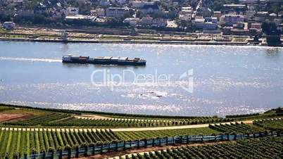 Containerschiff auf dem Rhein