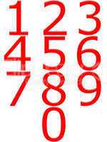 3D Red Numbers