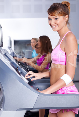 fit lady working out in gym