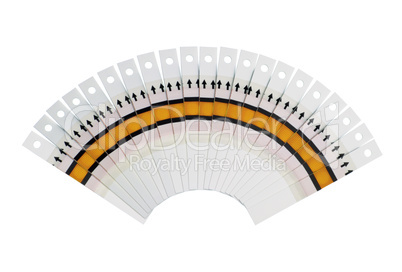 Fantail of the test strips