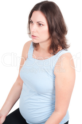 Portrait of pretty pregnant woman practicing yoga