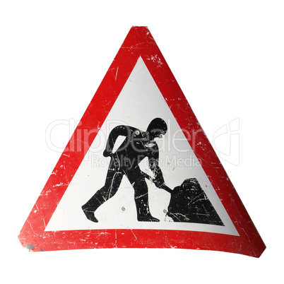 Road work sign