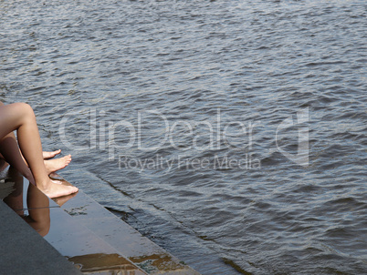 Girls legs bathing