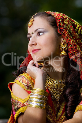 young woman in indian dress