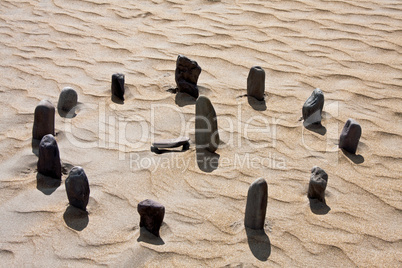 Steinkreis am Strand