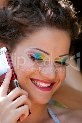 Happy girl with phone