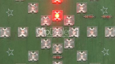 LED circuit board pulsing red lights loop