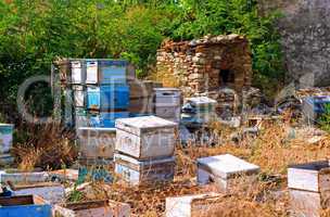 Beehives being stored