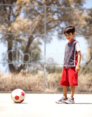 Young player ready to play soccer