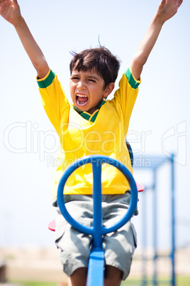 Smart kid having fun, outdoors