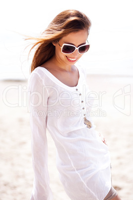 woman posing in sunglasses