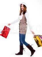 young woman enjoyed shopping