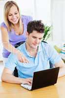 woman and boyfriend with computer