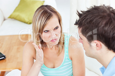 couple arguing in ther living-room