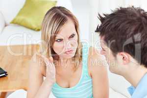 couple arguing in ther living-room