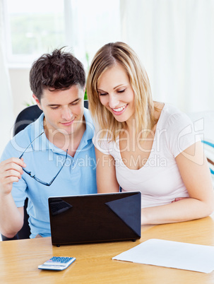 Young couple with laptop