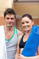 happy couple after fitness exercices