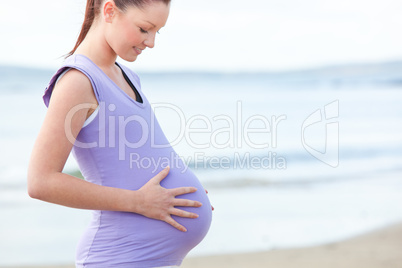 Pregnant smiling woman Pregnant smiling woman