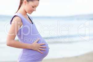 Pregnant smiling woman