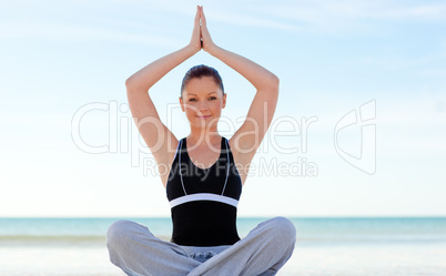 Athletic woman doing exercise