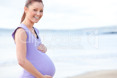 Pregnant smiling woman