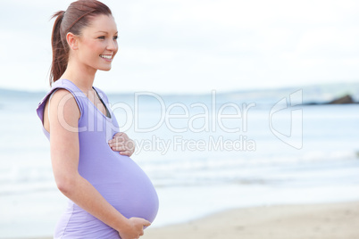 Pregnant smiling woman