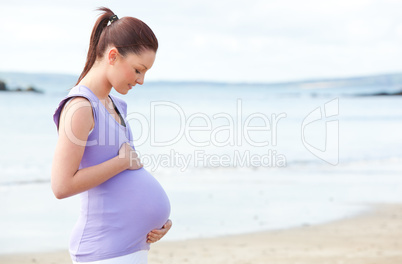 Pregnant smiling woman