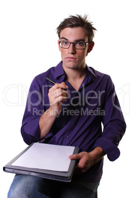 young man with glasses