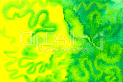 Yellow and green aquarelle