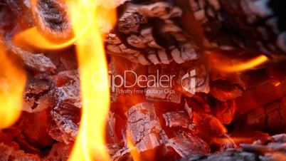 Fire burning in the fireplace (Full HD)