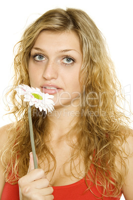 Woman with flower