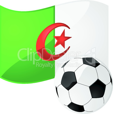 Fußball mit Algerien-Flagge