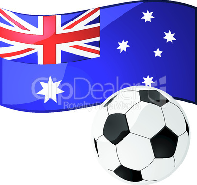 Fußball mit Australien-Flagge