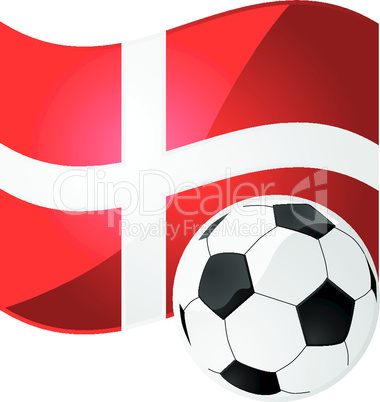 Dänische Flagge mit Fußball