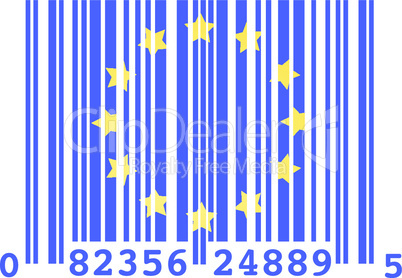 EU-Flagge als Strichcode