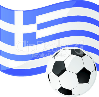 Griechische Flagge mit Fußball