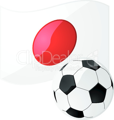 Japanische Flagge mit Fußball