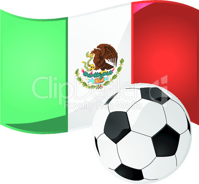 Mexikanische Flagge mit Fußball