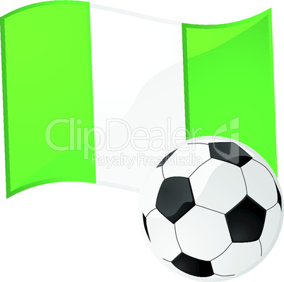 Nigerianische Flagge mit Fußball