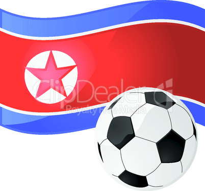 Nordkoreanische Flagge mit Fußball