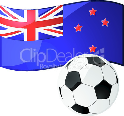 Neuseeland Flagge mit Fußball