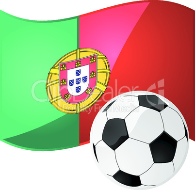Portugiesische Flagge mit Fußball