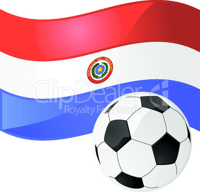 Flagge von Paraguay mit Fußball