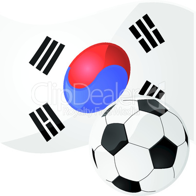 Südkorea Flagge mit Fußball