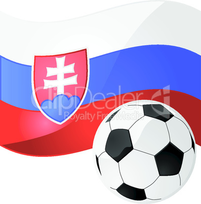 Slowakische Flagge mit Fußball