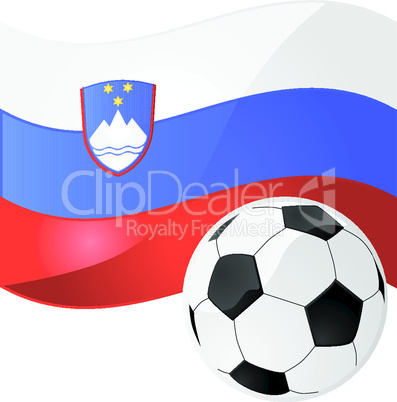 Slowenische Flagge mit Fußball