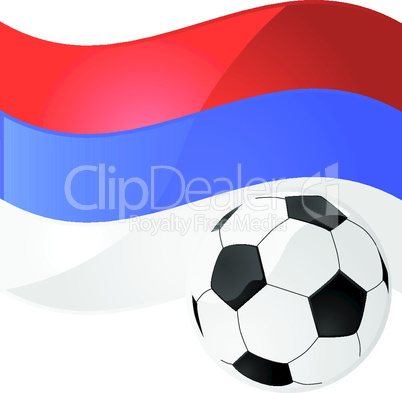 Serbische Flagge mit Fußball