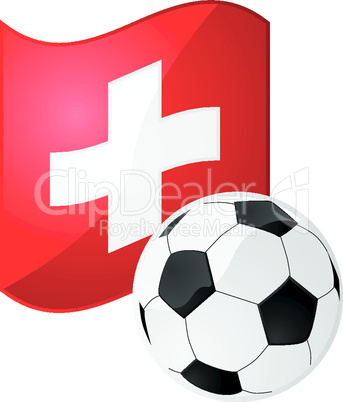 Schweizer Flagge und Fußball