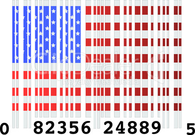 US-Flagge als Strichcode