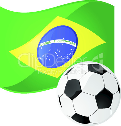 Brasilien-Flagge und Fußball
